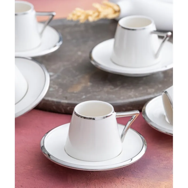 Camillio 6 Kişilik Porselen Kahve Fincanı Takımı - 90 ml MSKF96