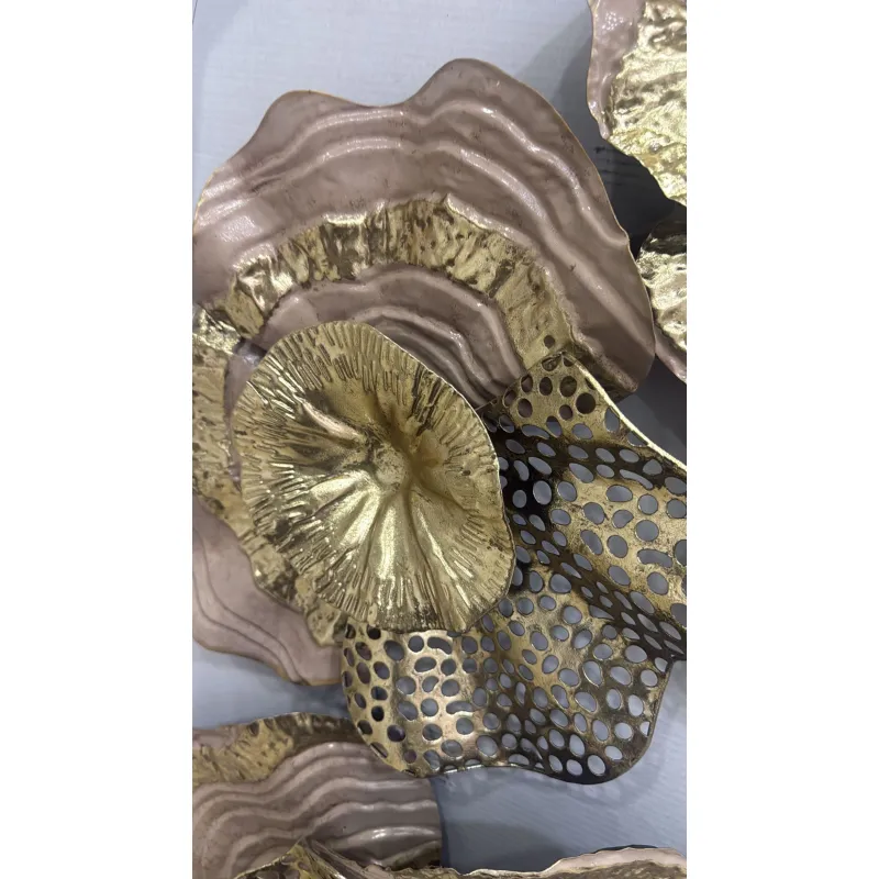 Gold Vizon Çiçekli Metal Tablo ED0273