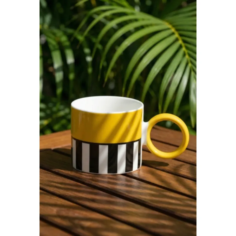 Summer Sarı Porselen Kupa - 355 ml MSK147