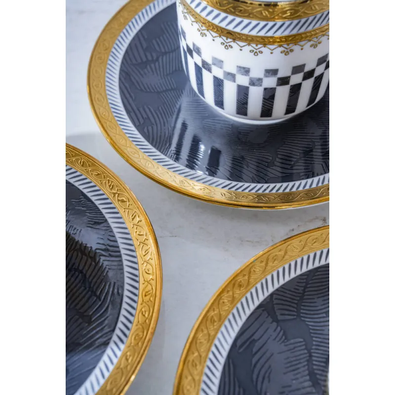 Black 6 Kişilik Kahve Fincan Takımı - 90 ml MSKF87