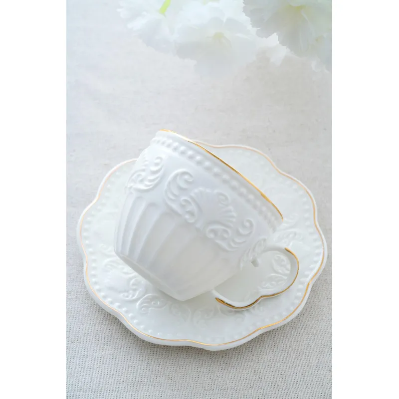 Fiona Gold Detaylı 6 Kişilik Porselen Çay Fincanı Takımı - 220 ml MSKF81