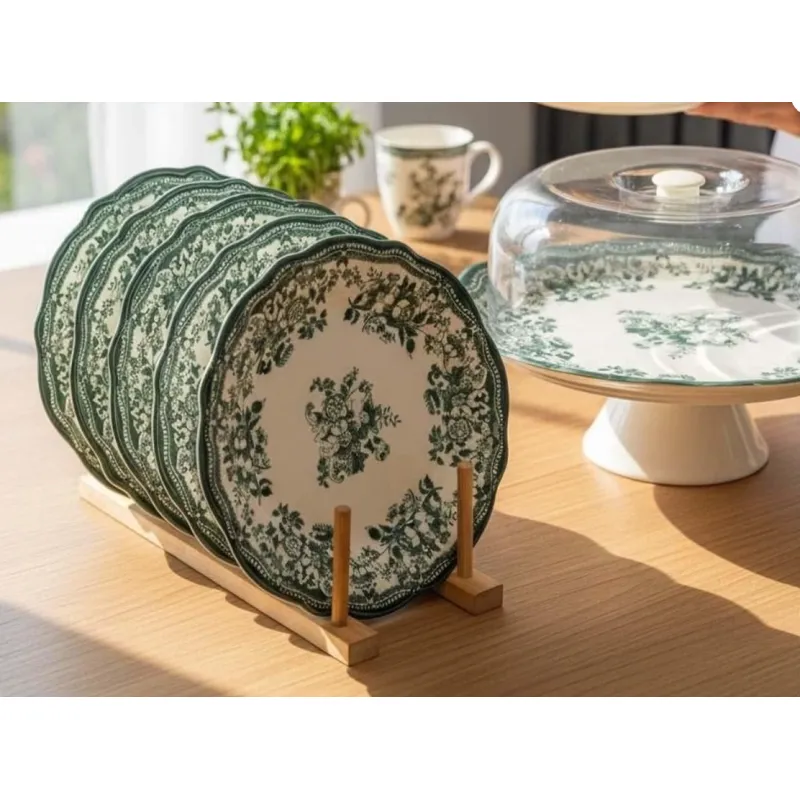 PORSER VELOUR GREEN FULYA AYAKLI SUNUM SET 8 PARÇA MST596