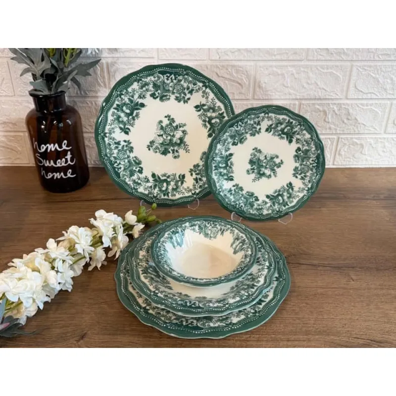 Porser Velour Green Fulya 24 Parça Yemek Takımı MSYT0183