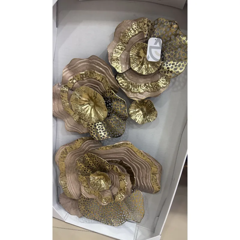 Gold Vizon Çiçekli Metal Tablo ED0273