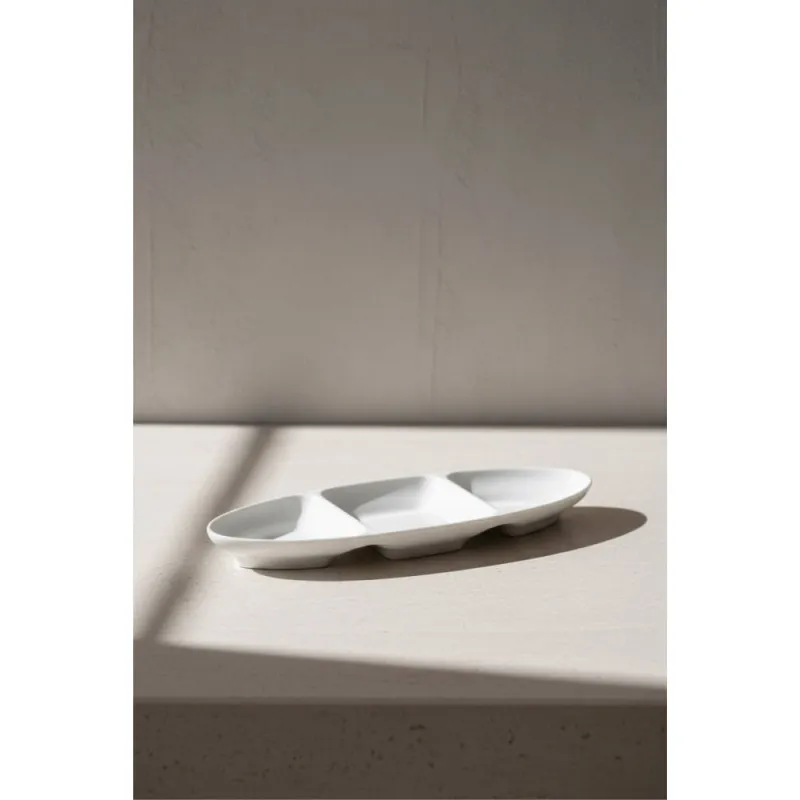 Aria Oval Bölmeli Kayık Tabak - 25 cm MST580