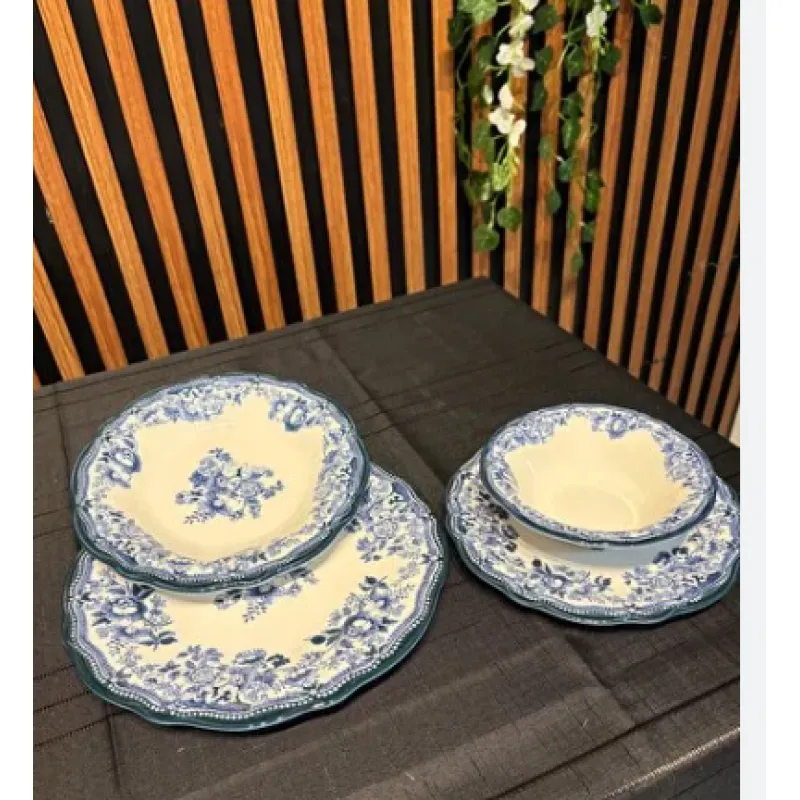 PORSER VELOUR NAVY FULYA 24 PARÇA YEMEK SETİ MSYT0184