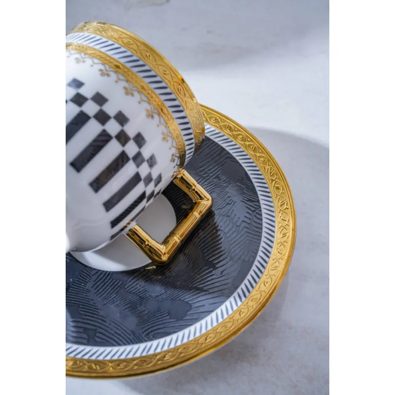 Black 6 Kişilik Kahve Fincan Takımı - 90 ml MSKF87