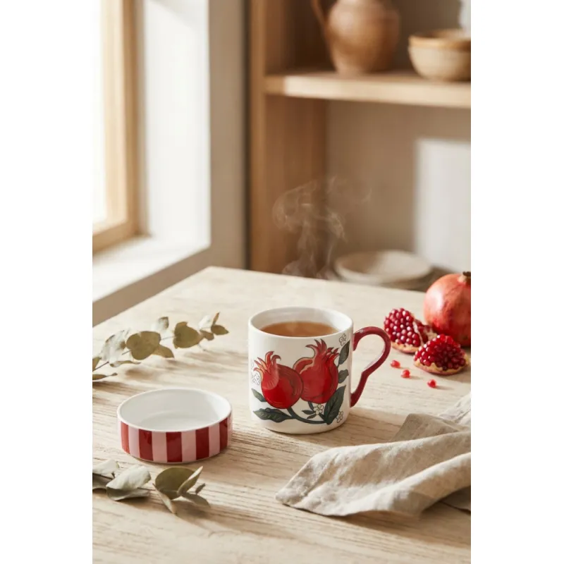 Nuances 2 Parça Porselen Kupa - 300 ml red MSK124 
