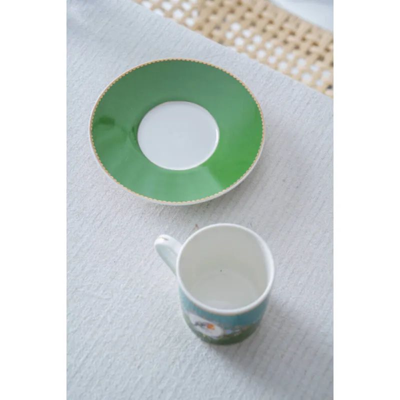 Cybil Yeşil 6 Kişilik Porselen Kahve Fincan Takımı - 90 ml MSKF90