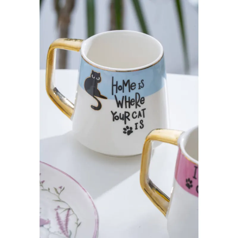 Pasha Porselen Kupa Mavi - 240 ml MSK123