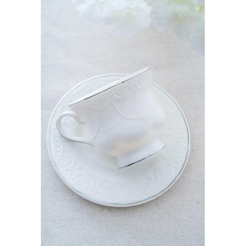 Veronica 6 Kişilik Silver Porselen Çay Fincanı Takımı - 220 ml MSFK82