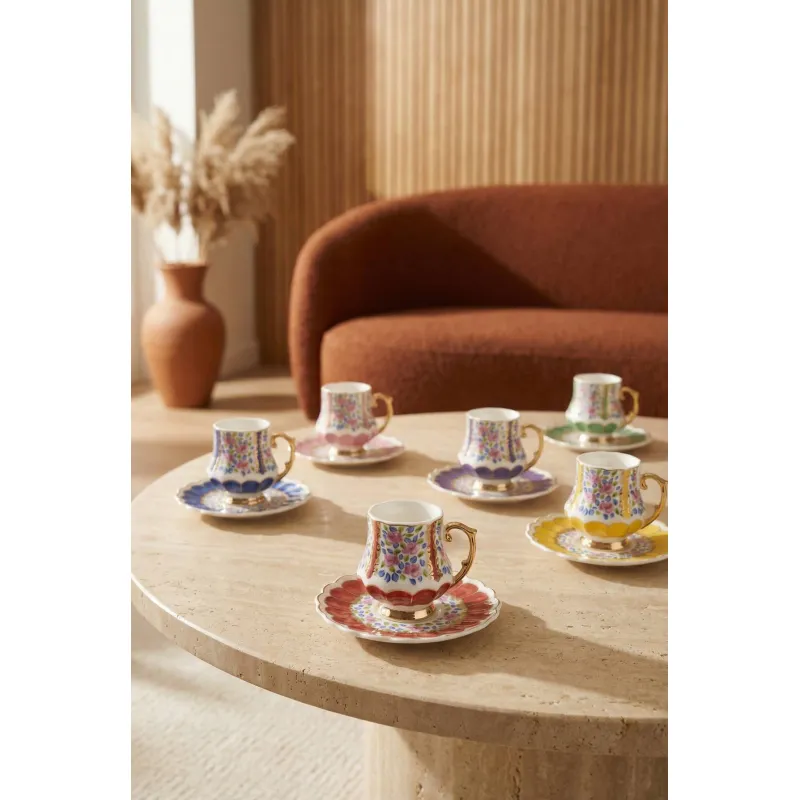 Monica 6 Kişilik Kahve Fincan Takımı - 90 ml MSKF522